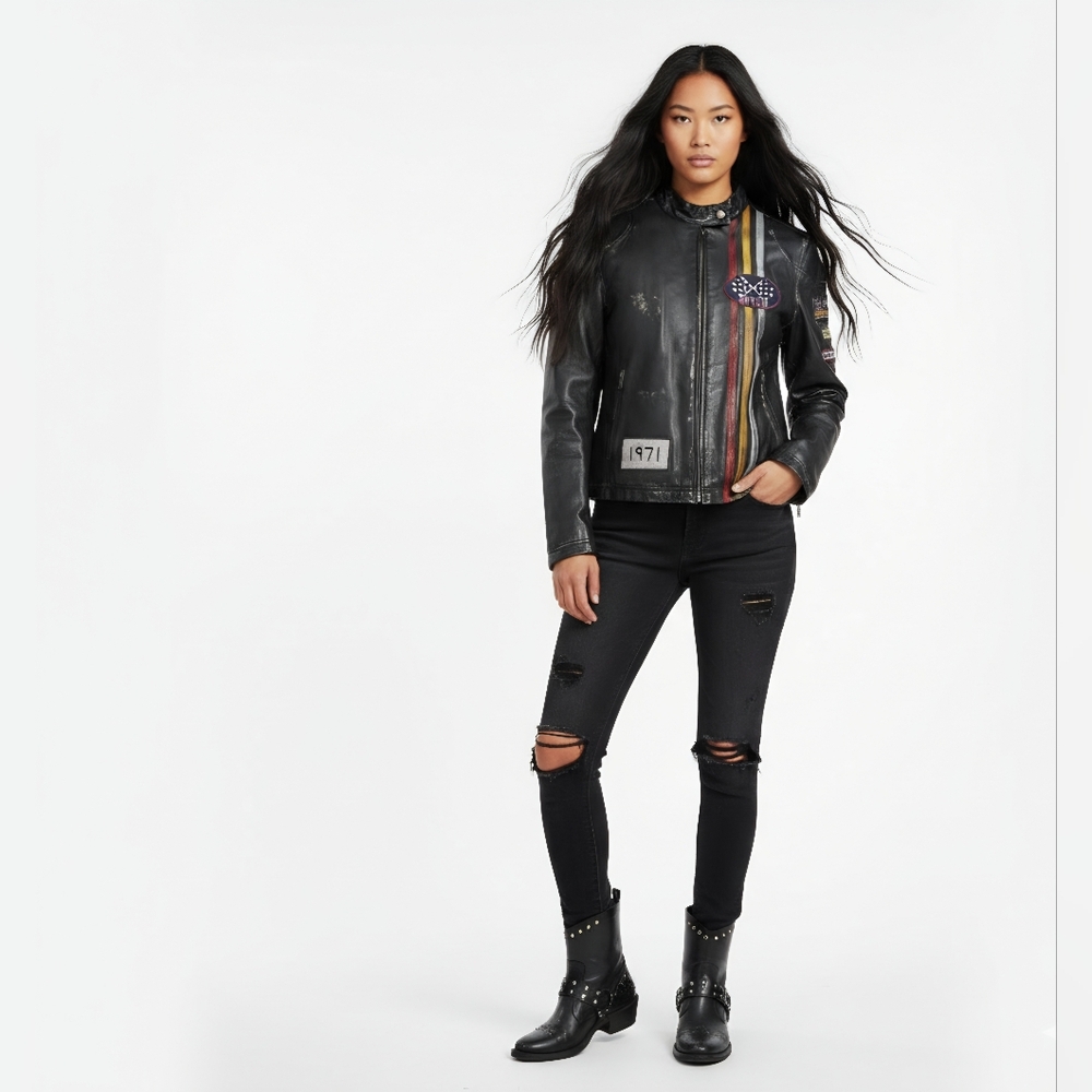 Vintage Wilsons Leather | Cafe Racer Black Jacket Lg